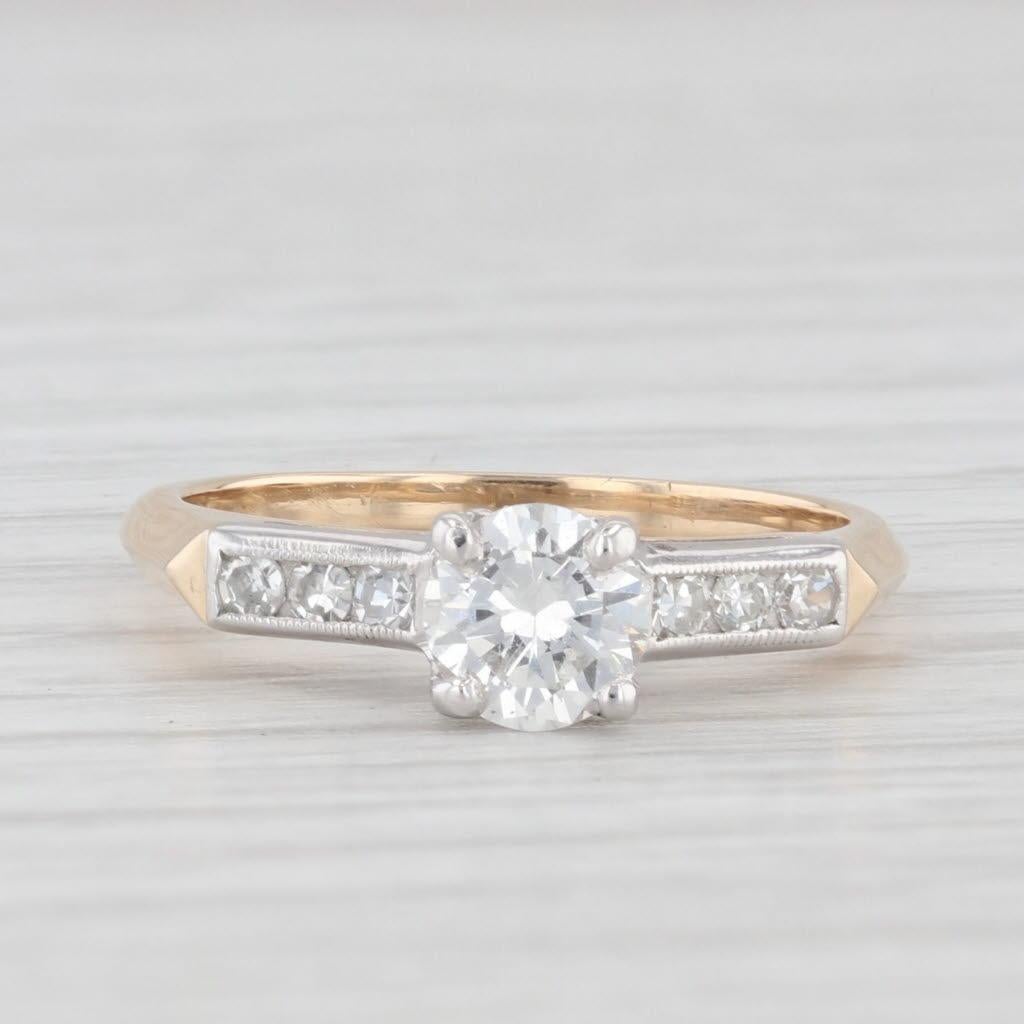 Single Cut Antique 0.62ctw Diamond Engagement Ring 14k Gold Size 5.5 For Sale