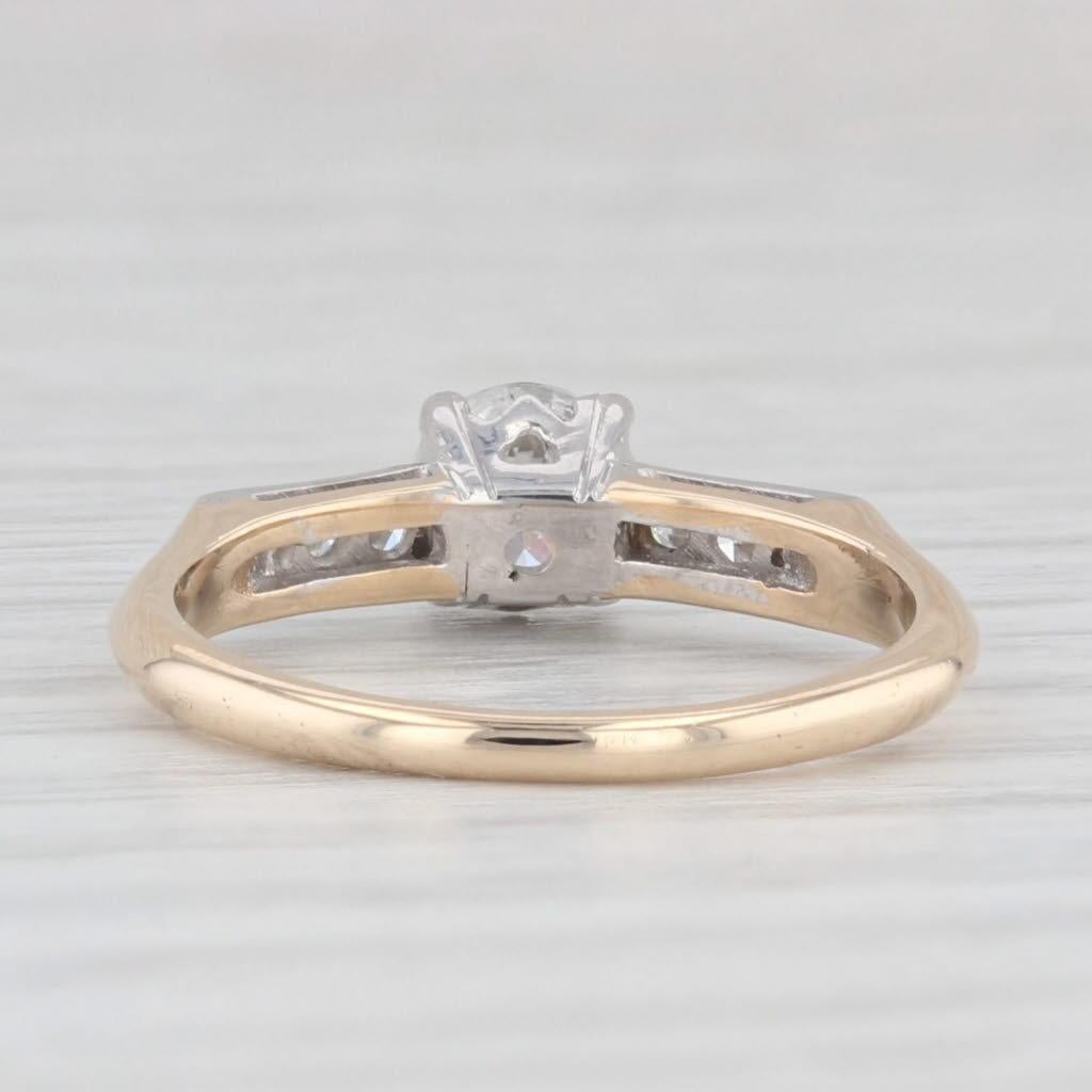 Antique 0.62ctw Diamond Engagement Ring 14k Gold Size 5.5 In Good Condition For Sale In McLeansville, NC
