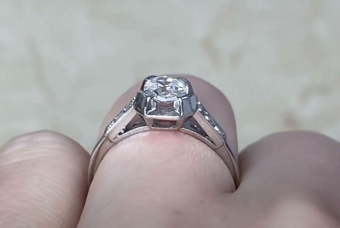 Antique 0.65ct Old European Cut Diamond Engagement Ring, Platinum, Circa 1930 For Sale 3