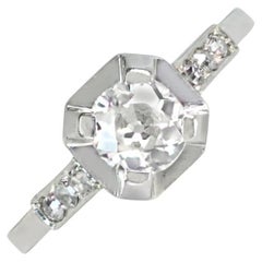 Antique 0.65ct Old European Cut Diamond Engagement Ring, Platinum, Circa 1930