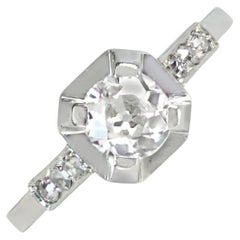 Antiker 0,65 Karat Diamant-Verlobungsring aus Platin mit alteuropäischem Schliff, Platin, um 1930