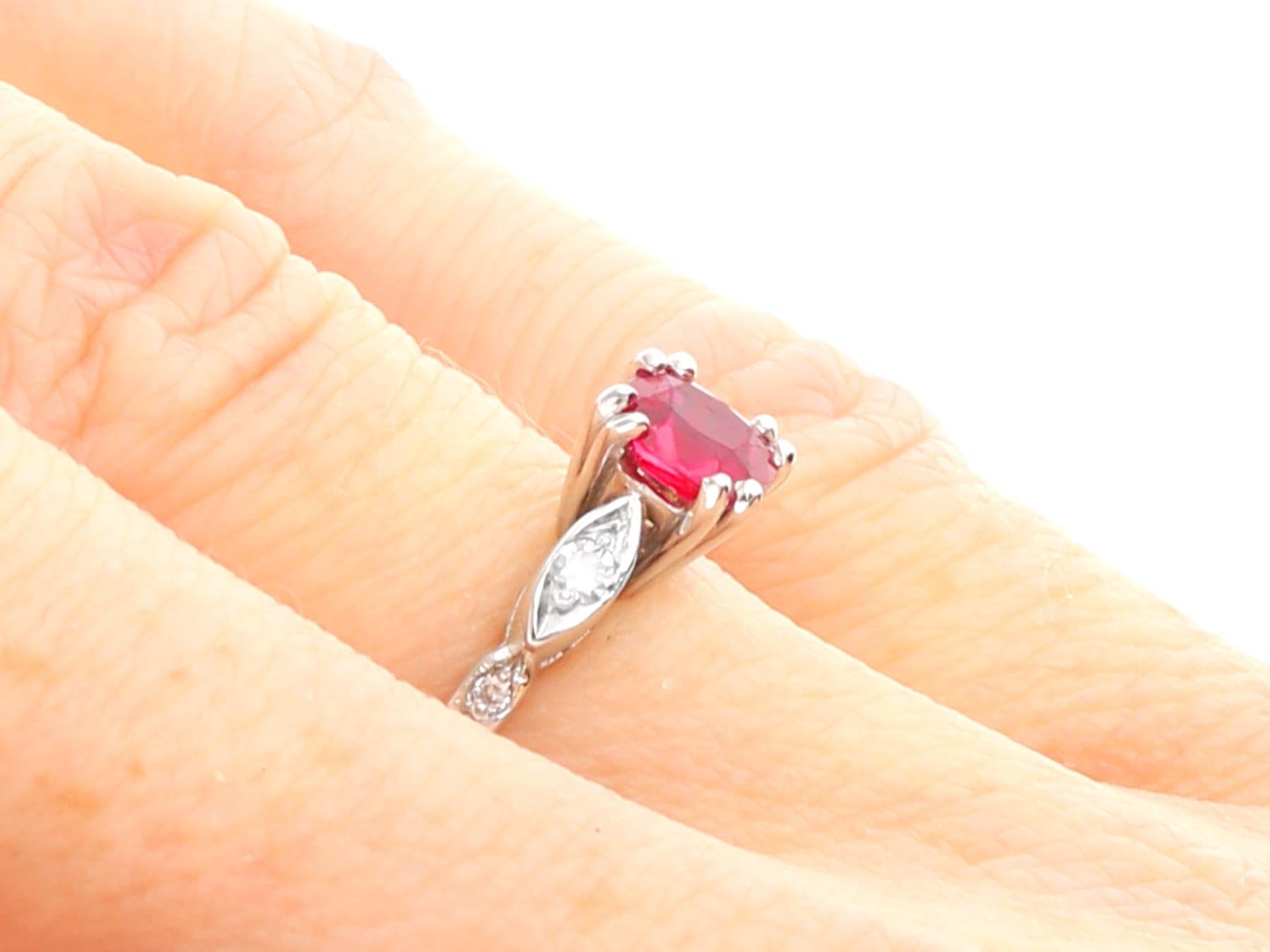 Antique 0.70 Carat Burmese Ruby and Diamond, Platinum Ring Circa 1915 For Sale 6