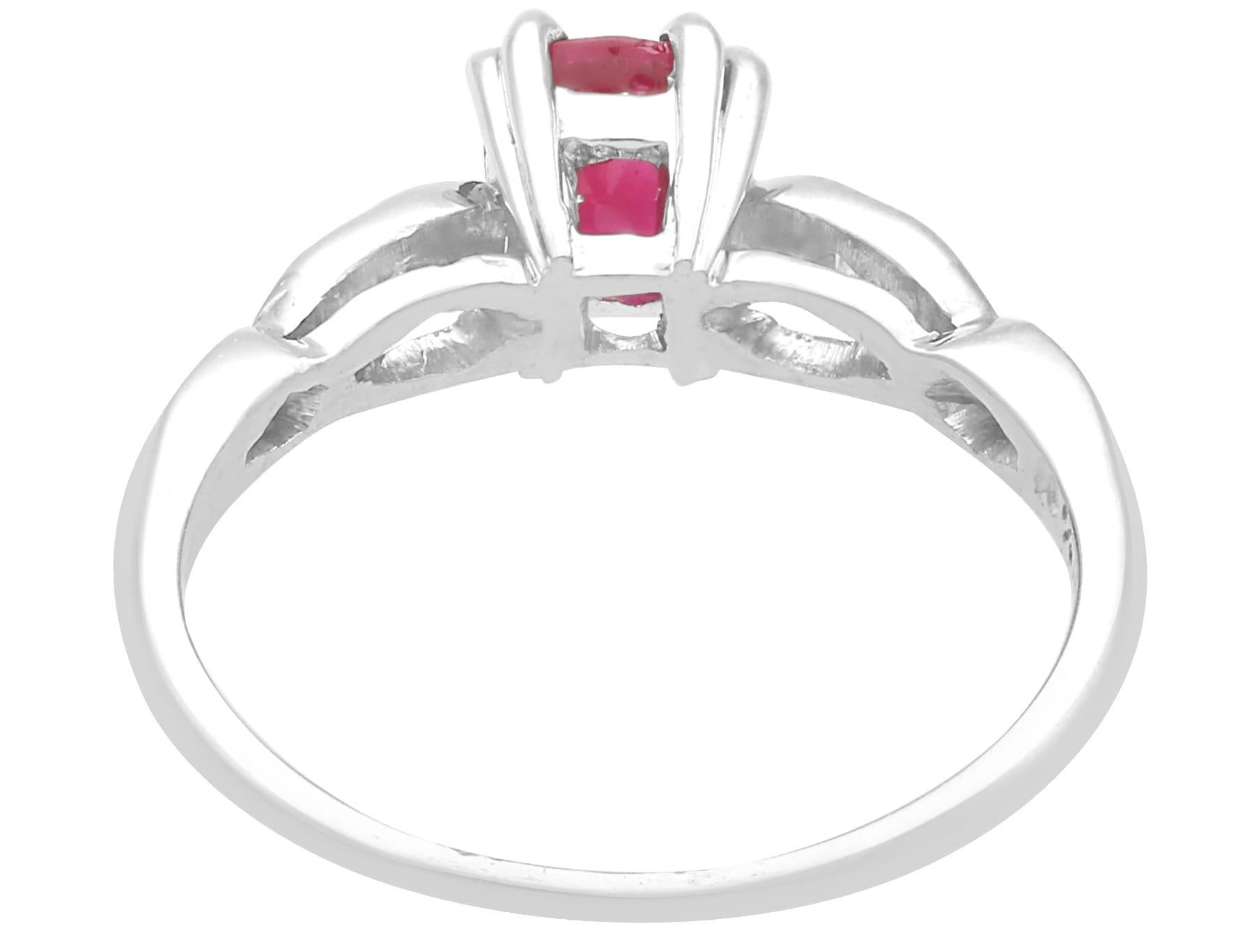 Antique 0.70 Carat Burmese Ruby and Diamond, Platinum Ring Circa 1915 For Sale 1