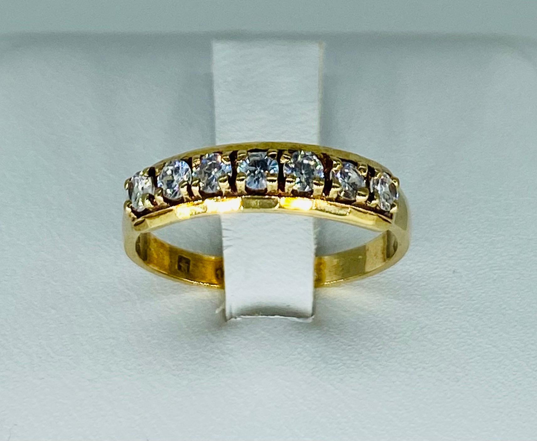 Round Cut Antique 0.70 Carat Diamond Half Eternity Ring For Sale