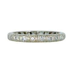 Antique 0.70 Carat Diamonds Eternity Band Ring 14k White Gold