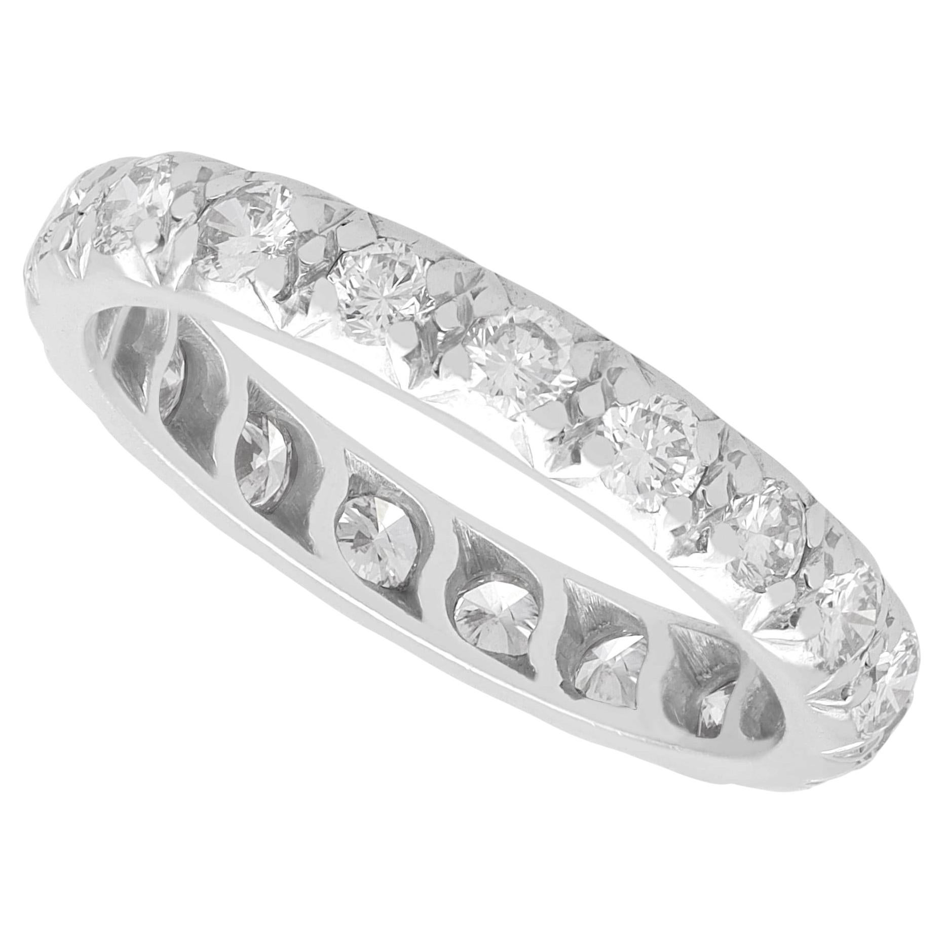 Antique 0.72 Carat Diamond and 18k White Gold Full Eternity Ring Circa 1930 For Sale