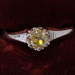 Antique 0.74 Ct Fancy Color Diamond Ring