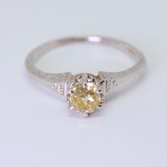 Antique 0.74 Ct Fancy Color Diamond Ring