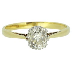Anello solitario con diamante antico da 0,75 carati