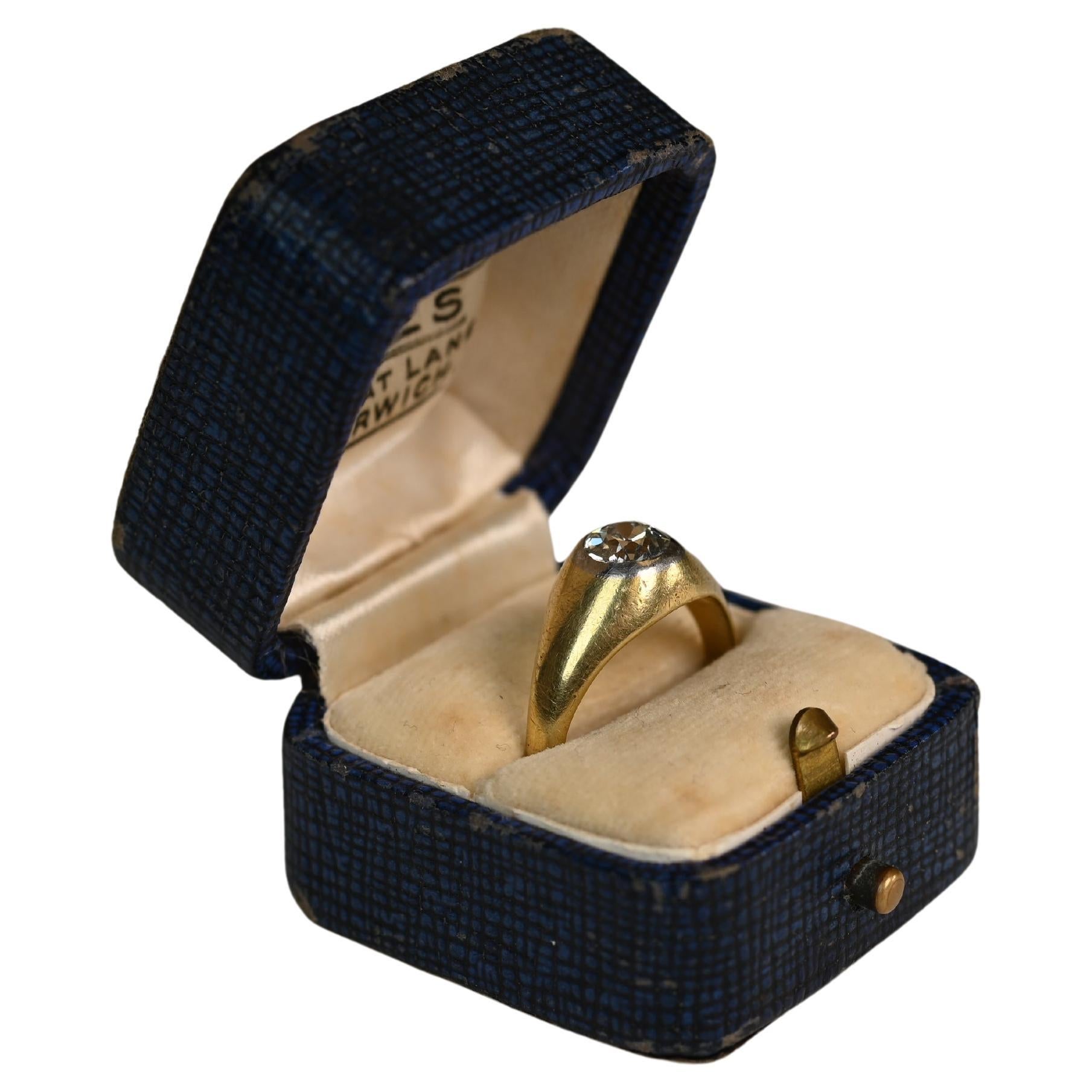 Antique Diamond Engagement Ring (Approx 0.70-Carats), Platinum & 14k Yellow Gold