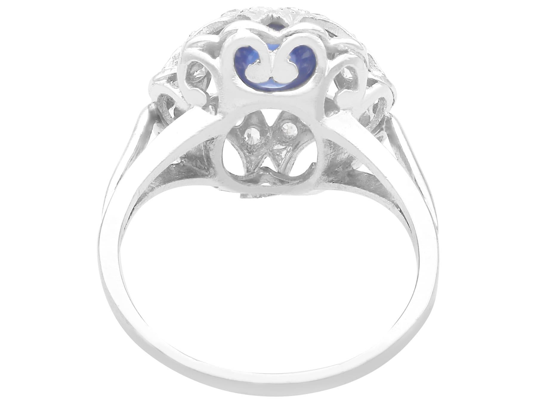 Antique 0.78 Carat Sapphire and 0.29 Carat Diamond, Platinum Ring Circa 1925 In Excellent Condition For Sale In Jesmond, Newcastle Upon Tyne