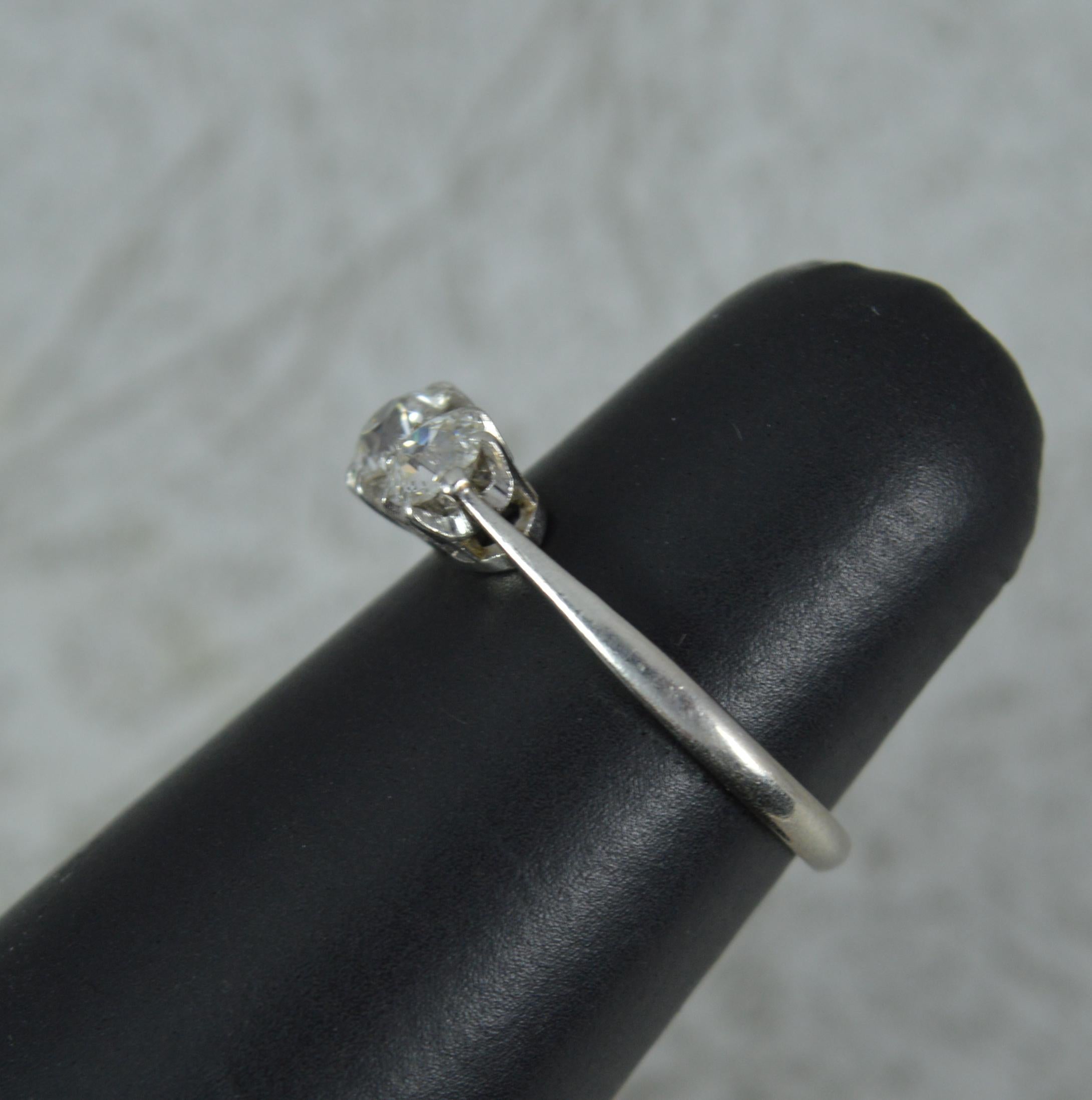Antiker 0,7 Karat Diamant im Altschliff und Platin Trilogie-Ring im Angebot 4