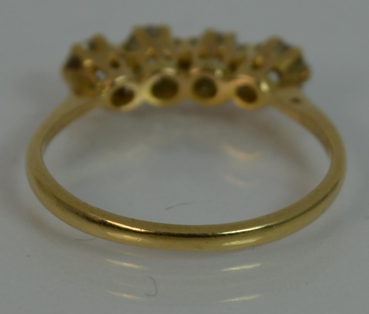 Antique 0.80 Carat Old Cut Diamond Four-Stone 18 Carat Gold Stack Ring 5