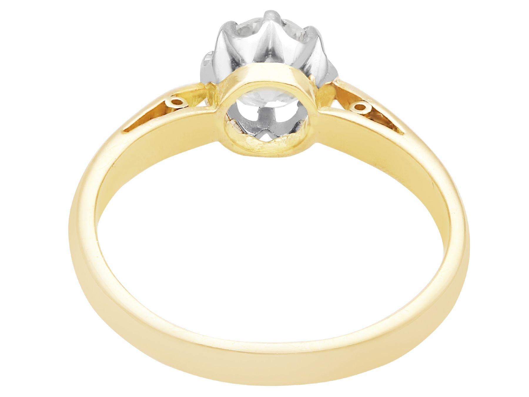 Antique Diamond and Yellow Gold Solitaire Ring Circa 1920 In Excellent Condition For Sale In Jesmond, Newcastle Upon Tyne