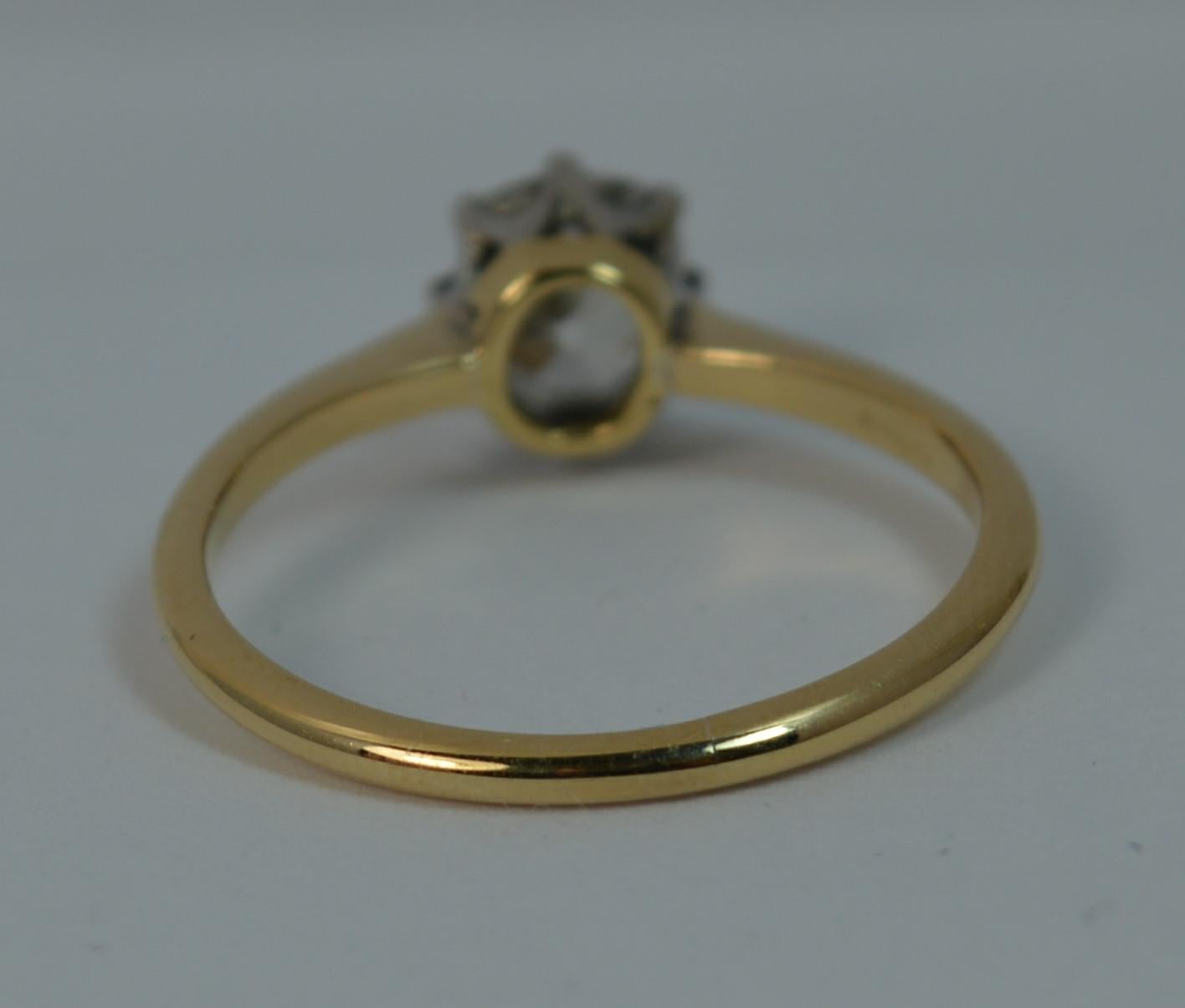 Antique 0.83 Carat Old Cut Diamond 18 Carat Gold Solitaire Ring 6