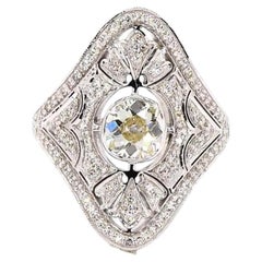 Antique 0.87 Carat Old European Cut Diamond Gold Ring