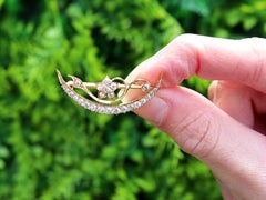 Antique 0.87Ct Diamond and 18k Yellow Gold Brooch Circa 1890