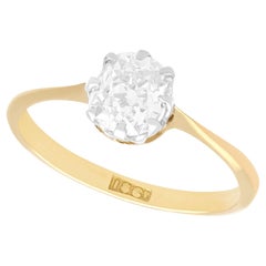 Antique 0.88 Carat Diamond and Yellow Gold Solitaire Ring