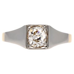 Antique 0.89ct old mine cut diamond solitaire ring, GIA certified 