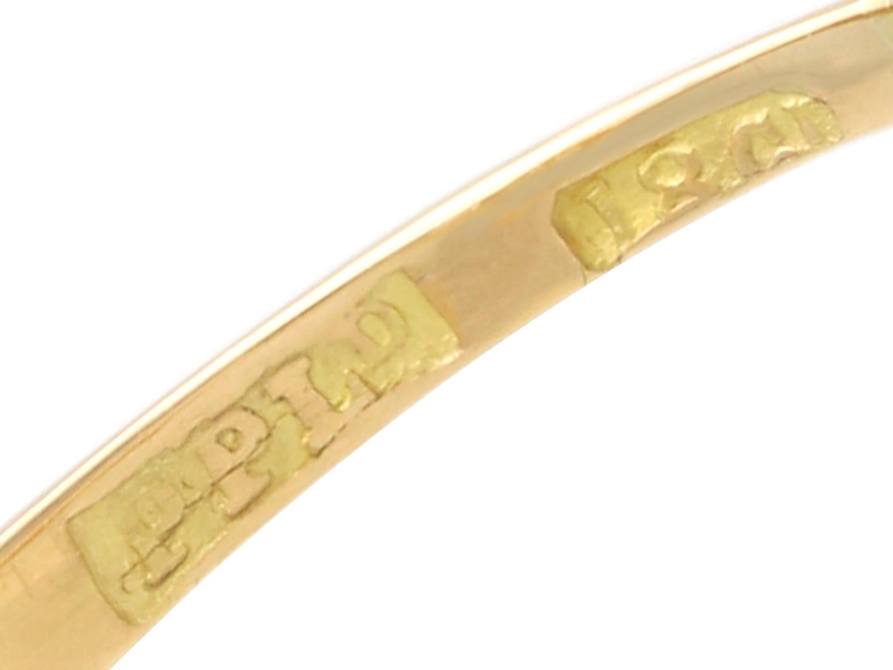 Bague marquise ancienne en or jaune 18 carats et diamants de 0,90 carat, c. 1925 en vente 2