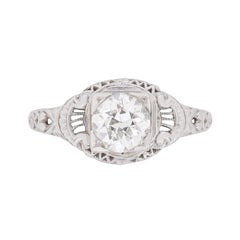 Antique Art Deco 0.90ct Diamond Ring, circa 1920s