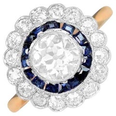Gioielli CIRCA 1900, Anello antico con diamante taglio europeo da 0,90 carati, platino