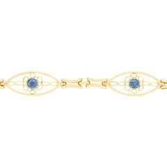 Antique 0.90ct Sapphire Bracelet, hallmarked 1915