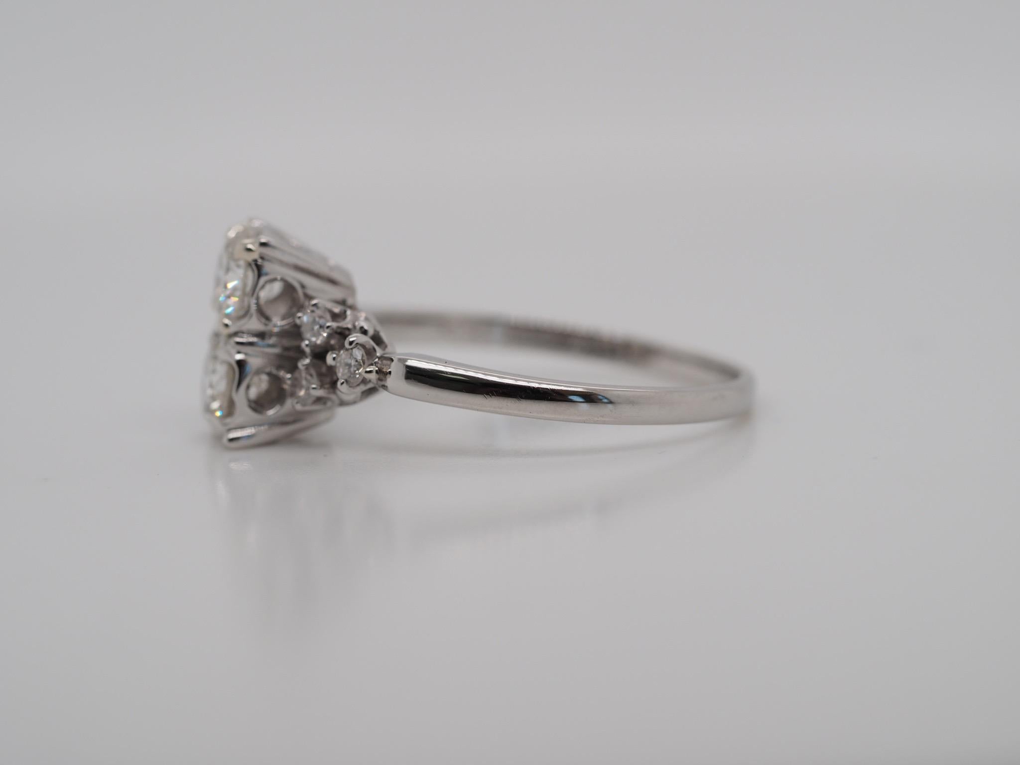 Antique 0.95 Carat Dual Diamond Platinum Ring, circa 1920s For Sale at ...