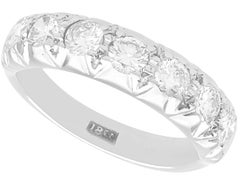 Antique 0.95Ct Diamond and 18k White Gold Half Eternity Ring Circa 1930