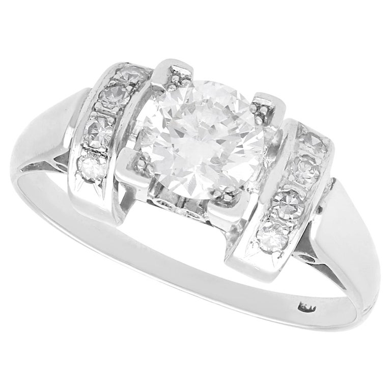 Bague Or 18 Carats Diamants 0,95ct - Solitaire Or Blanc Taille 55 - 4g - Occasion