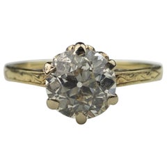 Antique 0.96 Carat Old European Cut Diamond Solitaire Engagement Ring