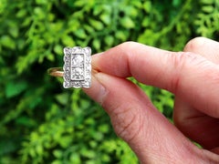 Anello da cocktail d'epoca con diamante da 0,97 carati e oro giallo 18k, risalente al 1930 CIRCA