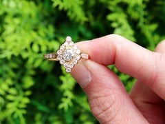 Antique 0.98Ct Diamond and 18k Yellow Gold Ring Circa 1900