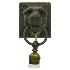 Antique 1 Bulb Cast Iron Lion Head Wall Sconce