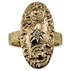 Vintage 10 Karat Yellow Gold and Diamond Ring