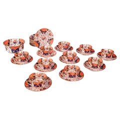 Antique 10 Person Afternoon Tea Service, English, Cup, Saucer, Bowl, Victorian