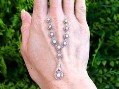 Antique 1.00 Carat Diamond and Platinum Necklace Circa 1920