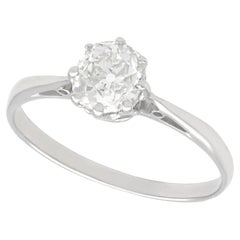 Antique 1.00 Carat Diamond and Platinum Solitaire Ring, Circa 1920
