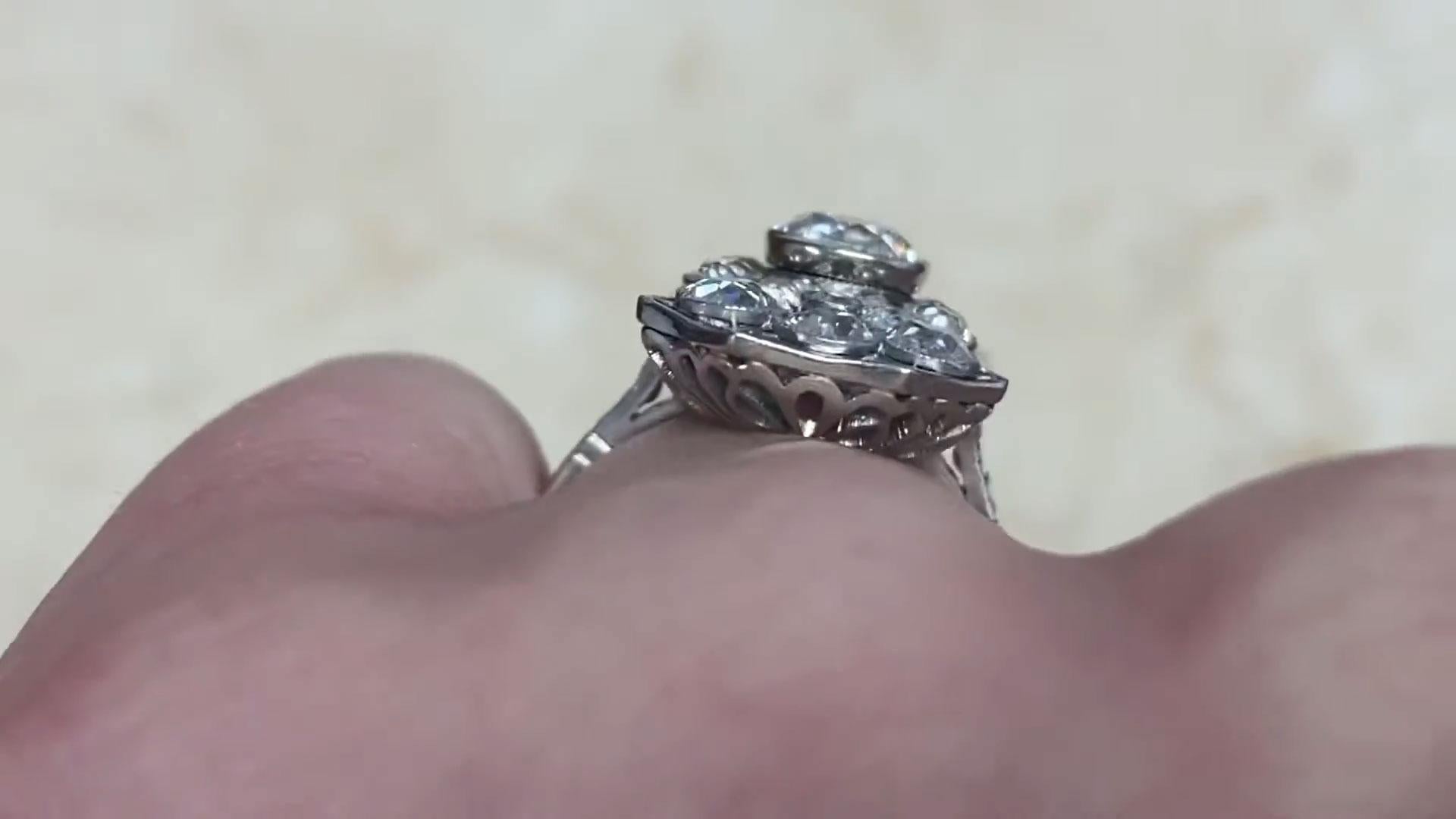 Old European Cut Antique OId European Cut Diamond Ring (Approx. 1-Carat), Platinum, Circa 1910 For Sale