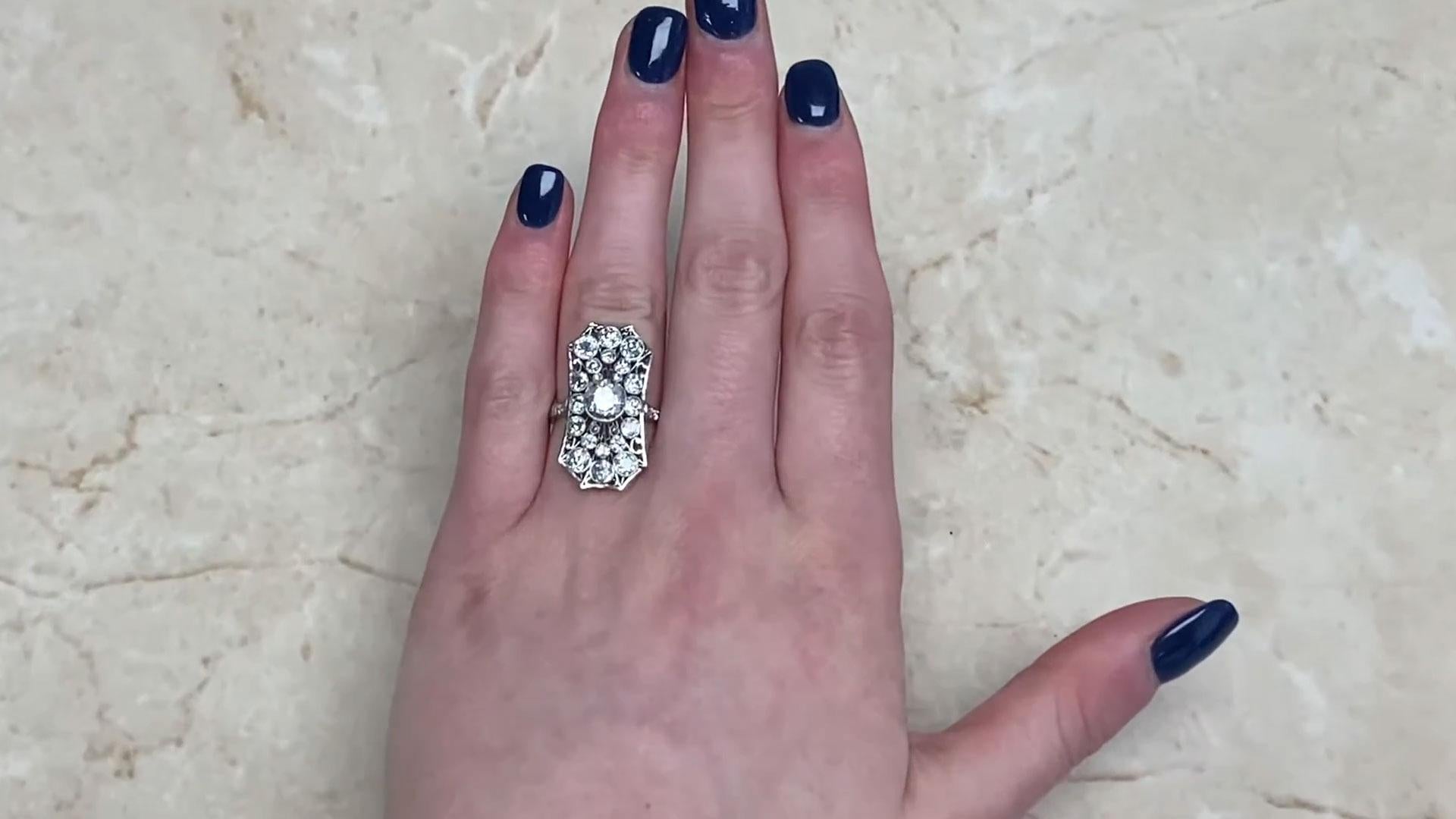 Antique OId European Cut Diamond Ring (Approx. 1-Carat), Platinum, Circa 1910 For Sale 1