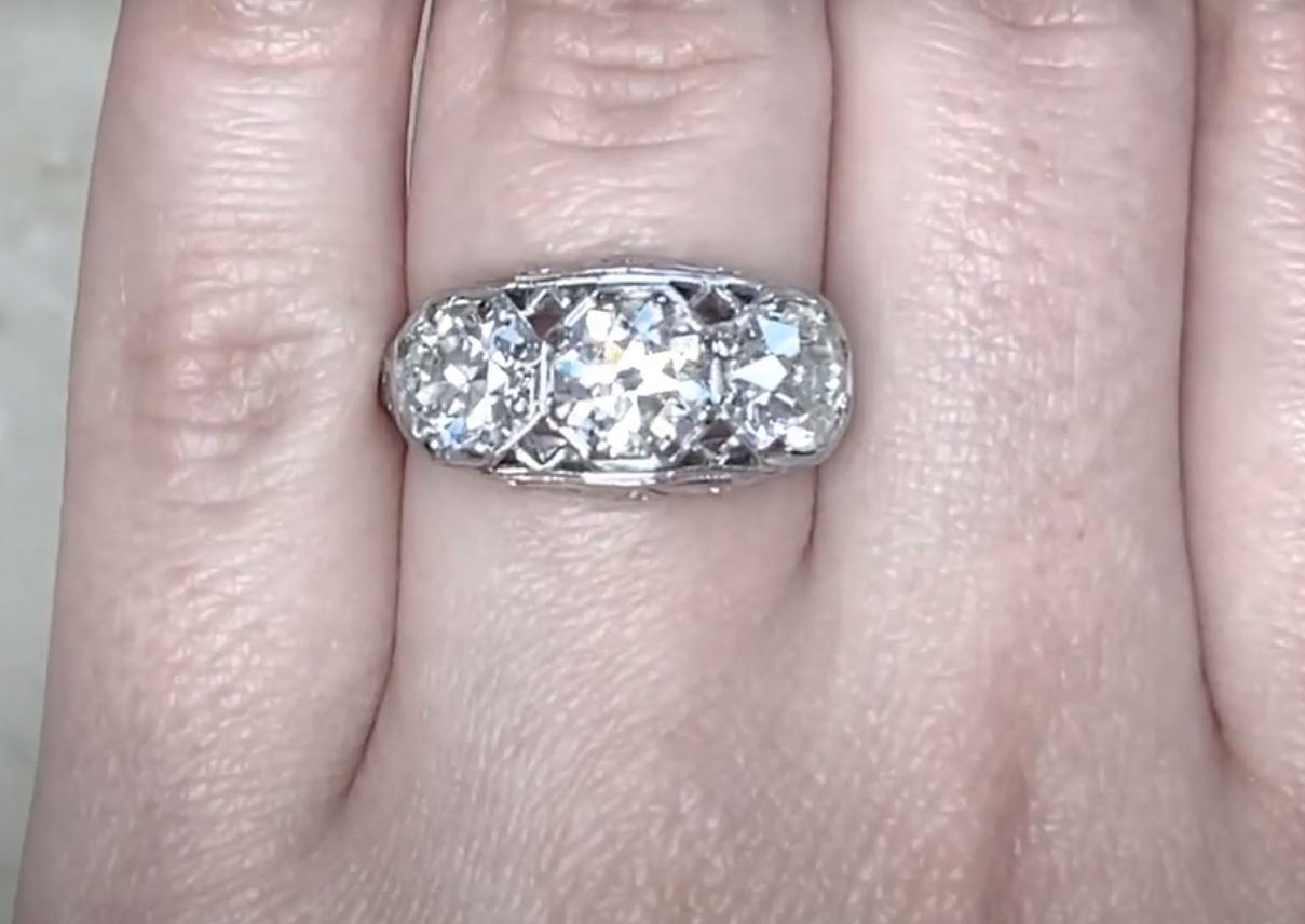 Antiker Verlobungsring mit 1,00 Karat Diamant im Alteuropäischen Schliff, um 1925 im Zustand „Hervorragend“ im Angebot in New York, NY