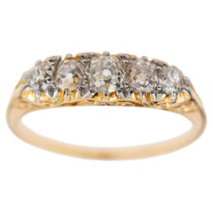 Antique 1.00 GH SI Oldmine Cut Diamond Ring 18K Solid Gold Size 9 US