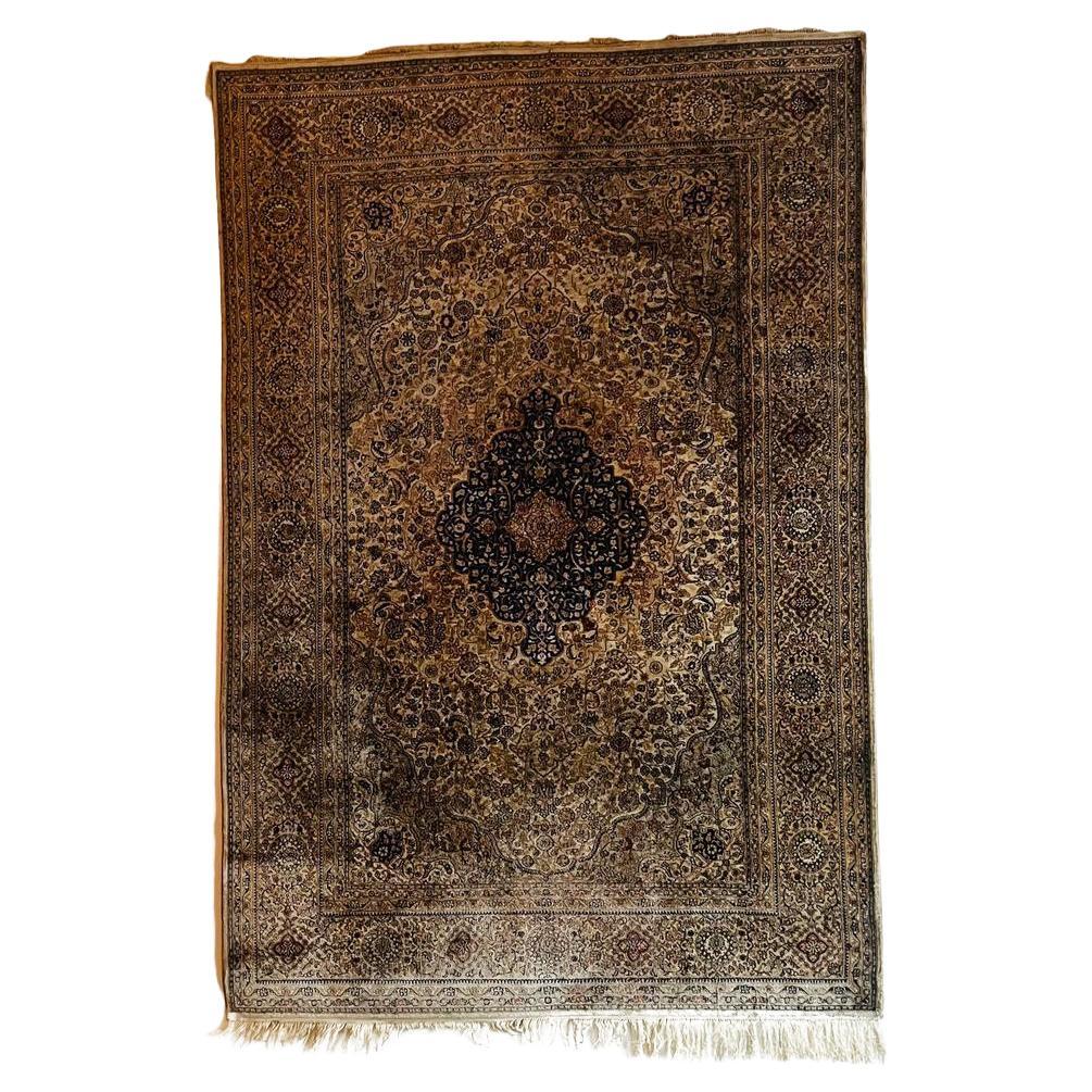 Antique 100% Silk Turkish Hereke, 1920s-1930s For Sale