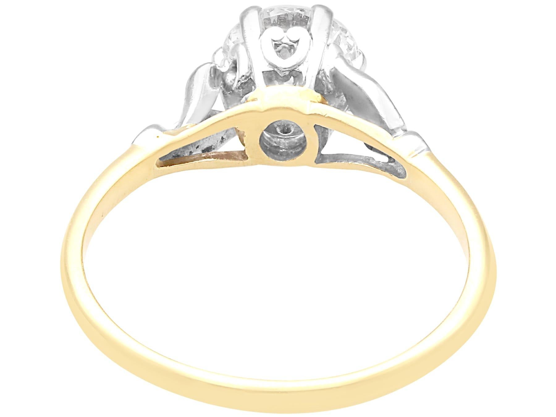 Antiker 1,01 Karat Diamant und 18k Gelbgold Solitär-Ring um 1930 im Zustand „Hervorragend“ im Angebot in Jesmond, Newcastle Upon Tyne