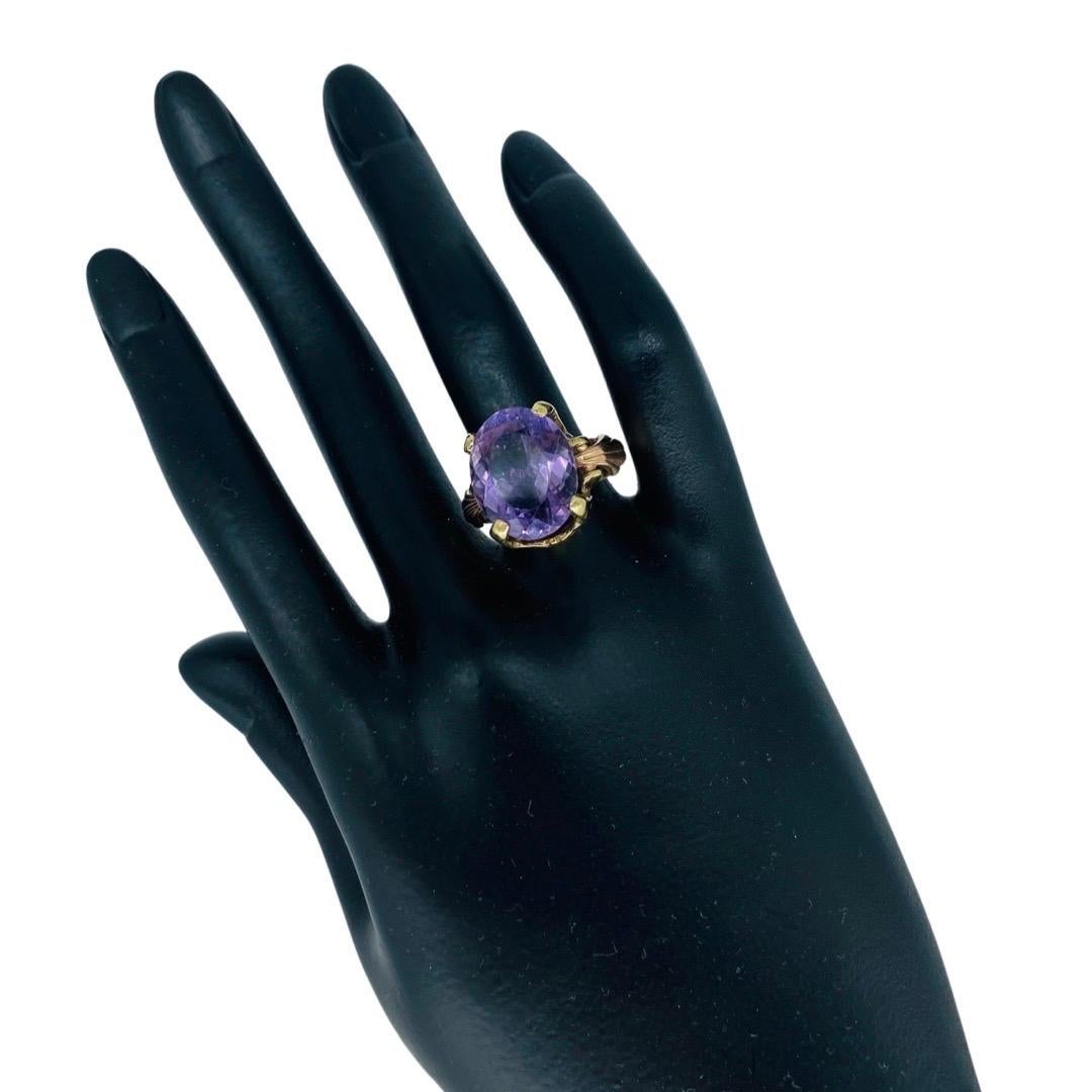 Antique 10.20 Carat Oval Amethyst Cocktail Ring 1