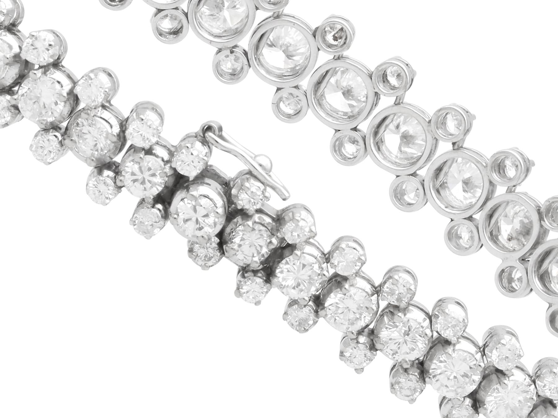 Antico bracciale con diamanti da 10,28 carati e oro bianco 18k Circa 1920 in vendita 4