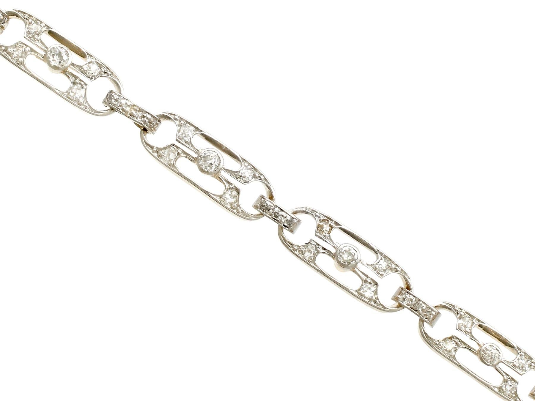 Antikes Armband mit 1,05 Karat Diamant und Gelbgold in Platin gefasst (Alteuropäischer Brillantschliff) im Angebot