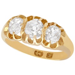 Antique 1.05 Carat Diamond and Yellow Gold Trilogy Ring