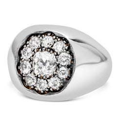 Antique 1.05 Carats Cushion Cut & Old European Cut Diamond Men's Fashion Ring