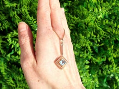 Antique 1.05ct Aquamarine and 9k Yellow Gold Pendant Circa 1910